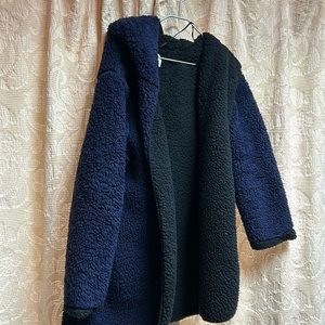 Big ( bathrobe like) jacket. Navy blue.From Urban Outfitters